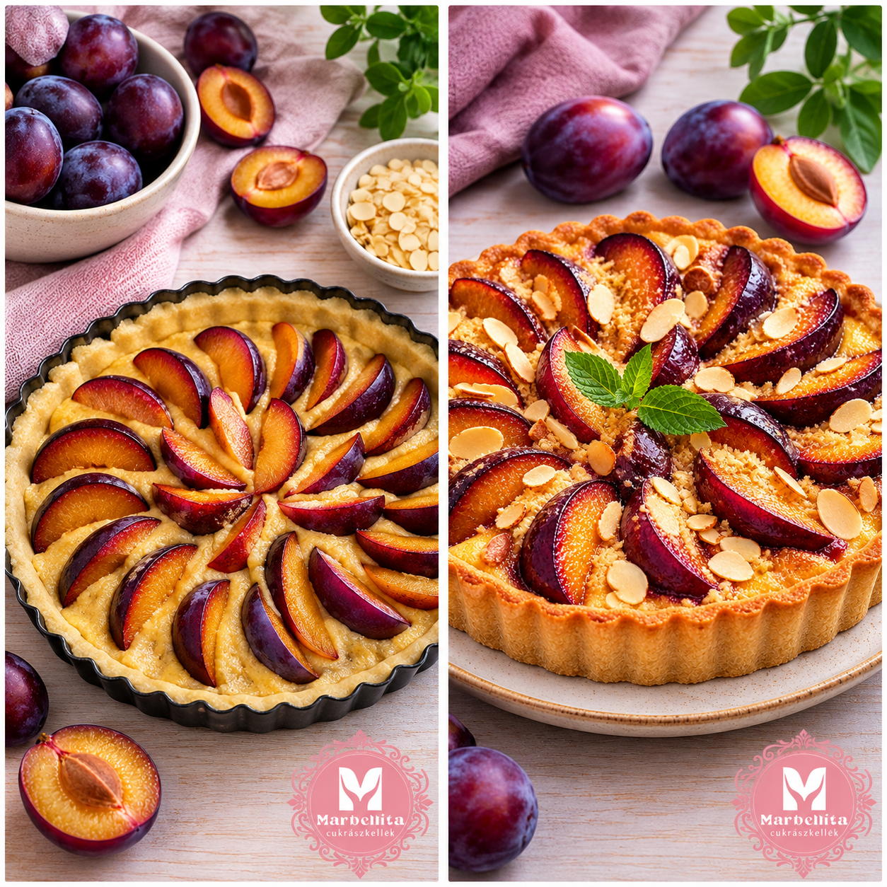 szilvás mandulás frangipane